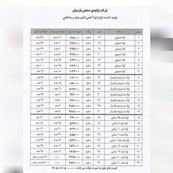 لیست قیمت لولا آهنی دوپارچه و سه پارچه