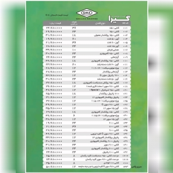 لیست گیرا با درصد تخفیف