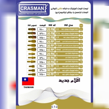  لیست قیمت کوپلینگ و دنباله طلایی کراسمن 