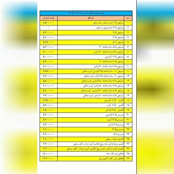 لیست قیمت جدید زانیس خدمت شما عزیزان