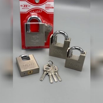  قفل آویز لوکس فولادی گاردی  M کلید شیار ماری/مغزی برنجی سایز 50=60 بدنه و میله ضد برش کارتن 48 عددی