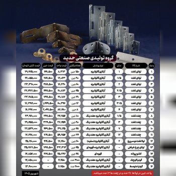 لیست قیمت جدید لولا تخت و چفت تخت حدید 