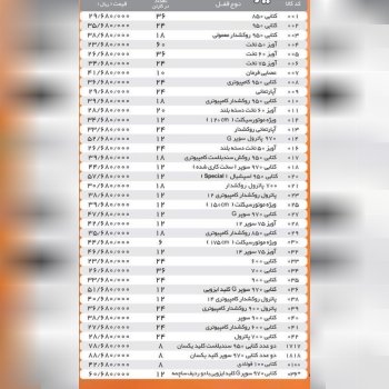 لیست قیمت جدید قفل گیرا 